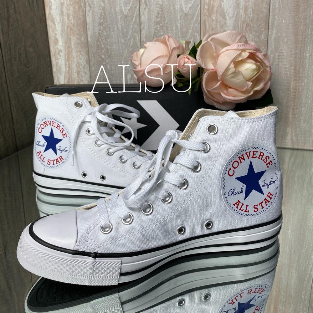 Converse Ctas HI Big Logo White W AUTHENTIC - Picture 2 of 7